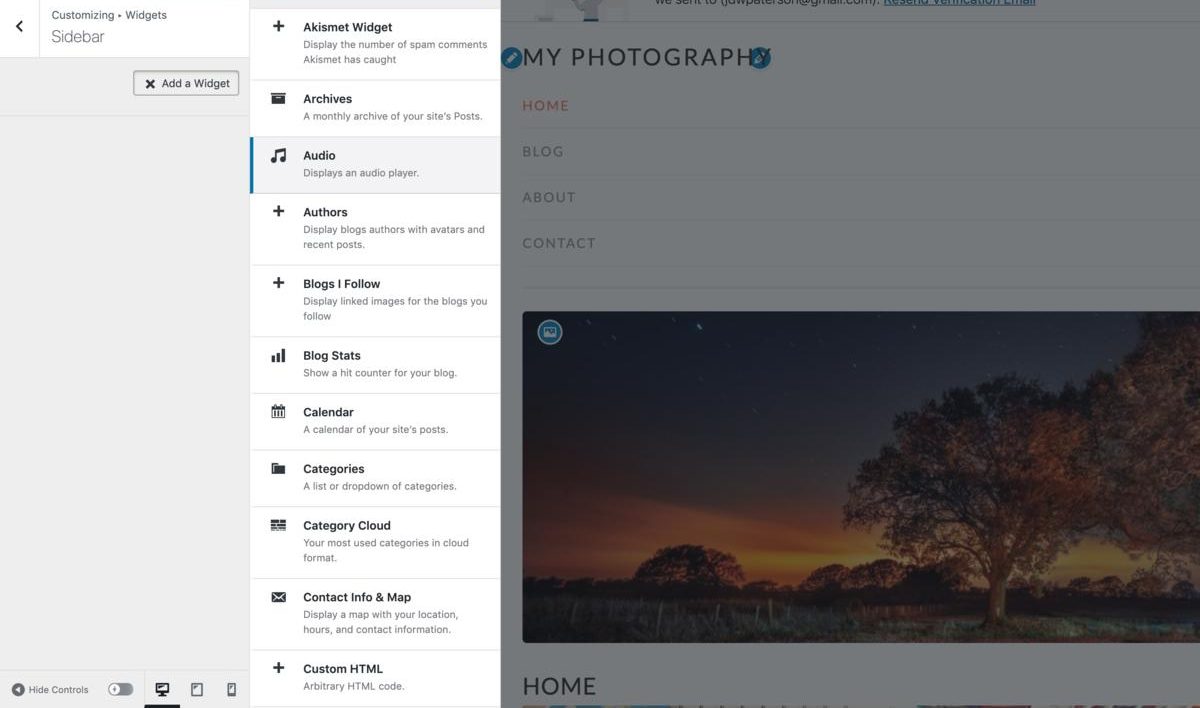 Over time a WordPress site is likely to be a cheaper option - build your own photography website