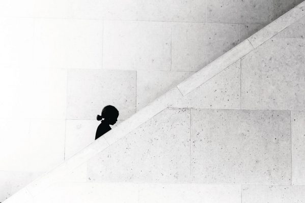 Black and white street photography - silhouette