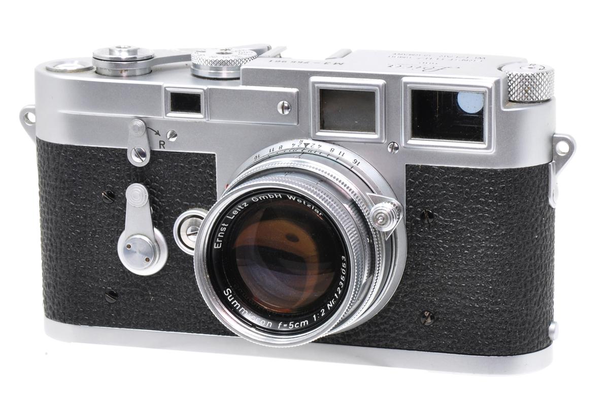 Leica M3 with 50mm f/2 Summicron lens in its collapsed position