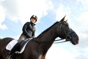 Sophie Wells riding Valerius at home