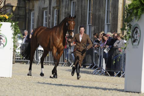 Hannah Bate (GBR) riding Finbury Hill at the first vet check of The Mitsubishi Motors Badminton Horse Trials