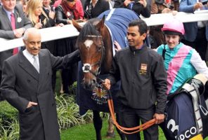 Prince Khalid Abdullah with Frankel and Tom Queally