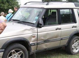 Vehicle in accident at Hartpury - Photo by Katy Vincent