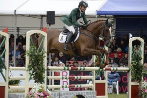 Aoife Clark riding FENYAS ELEGANCE in the CCI during the Show Jumping phase of The Fidelity Blenheim Palace International Horse Trials, near Woodstock in the UK on 15 September 2013