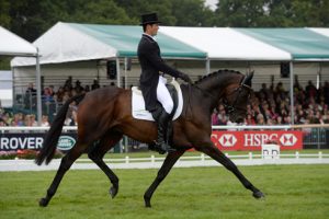 Jock Paget riding Clifton Promise during the dressage at Land Rover Burghley Horse Trials