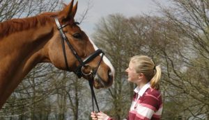 Laura Bechtolsheimer at home , with Mistral Hojris , May 2008