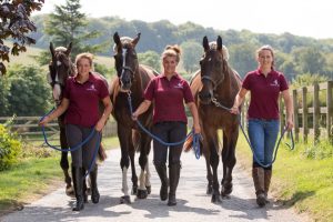 Coral's grooms - Megan Lockyer, Emily Kelly and Charly Hudson (Derby on right)