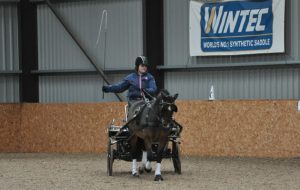 Emily Ham driving Mr J one-handed indoor driving trials