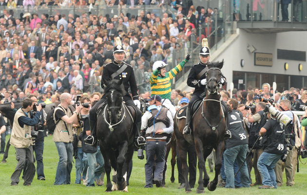 Police or army escort for the winner Don't Push It and A P McCoy