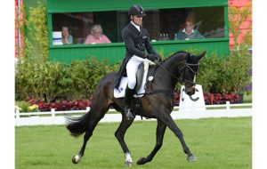 Paul Tapner (AUS) riding Indian Mill during the dressage phase of The Mitsubishi Motors Badminton Horse Trials at Badminton in Gloucestershire, UK; on 7th May 2015
