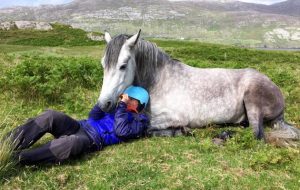 Echo lying down with Emma
