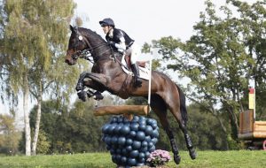 Dee HANKEY (GBR) riding CHEQUERS PLAYBOY during the cross country phase of the CCI**** at Les Etoiles de Pau, in Pau France between 23th -26th October 2014