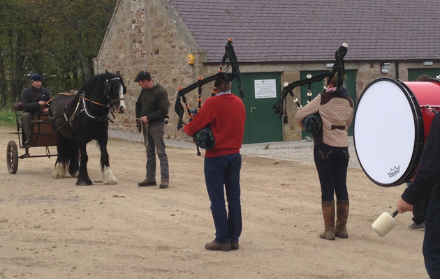 Training - Socks with members of the Lonach Pipe Band