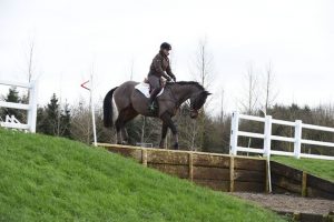 Jonelle Price riding Cooley Showtime during a winter training exercise at Washbrook Farm, Aston-le-Walls, Nr Daventry, Northants, NN11 6RT UK on 13 January 2016