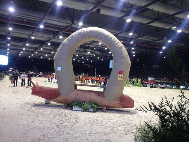 Fence on indoor derby course at Bordeaux 2016