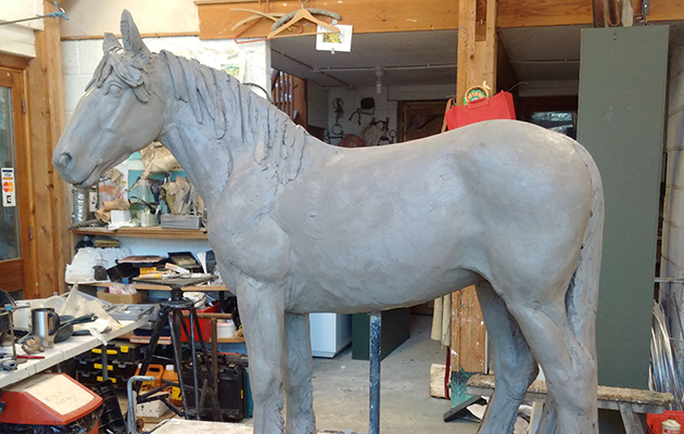 The completed clay maquette of World Horse Welfare May
