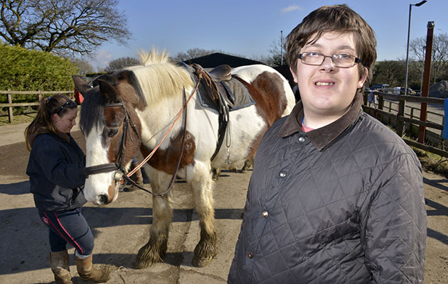 **** £30 for one picture, £50 for 2 or more**** *** Please ensure byline*** High tech horse riding helmet makes young boy's horse riding dream come true The Cerebra Innovation Centre, a unique team of engineers based at the University of Wales Trinity St David have designed a riding helmet for Tommy Lee, a young boy who has Autism and a unique head shape, allowing him to finally be able to fulfil his dream of being able to go horse riding. This was impossible before as conventional helmets were unsuitable and without a helmet, he was not able to ride. The process has been a long one because the helmet had to be tested to meet regulations but Tommy will finally be testing the helmet at 11am on Thursday 25th February at Three Greys Riding School, Brighton.