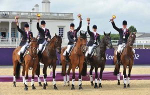 Olympics Eventing Showumping 31 07 2012 PODIUM - NICOLA WILSON - ZARA PHILLIPS - WILLIAM FOX PITT - MARY KING - TINA COOK - LIONHEART - MINERS FROLIC - HIGH KINGDOM - IMPERIAL CAVALIER - OPPOSITION BUZZ