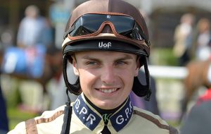 Jockey CONNOR BEASLEY. THIS IMAGE IS SOURCED FROM AND MUST BE BYLINED "RACINGFOTOS.COM"