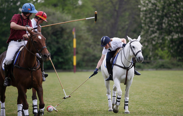RICHMOND, ENGLAND - MAY 09: Victoria Pendleton plays polo during the Laurues King Power Polo Cup media day at Ham Polo Club on May 9, 2016 in Richmond, England. (Photo by Tom Shaw/Getty Images for Laureus)
