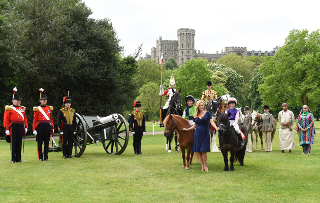 HMQ 90th Birthday launch Katherine Jenkins & two members of the Shetland Grand National team