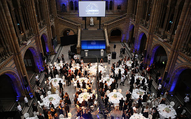 LONDON, ENGLAND - JUNE 13:  A general view of guests in the dining hall at the Longines Ladies Awards at the National History Museum on June, 13, 2016 in London, United Kingdom. The event honoured Her Royal Highness The Princess Royal for her lifelong commitment to equestrian sport.  (Photo by Rob Stothard/Getty Images for Longines)