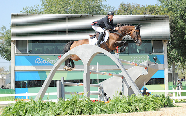 Nick Skelton GBR riding Big Star during the 3rd Qualifier for the individual Competition and the final of the Team Jumping Competition at the Olympic Equestrian Centre in Deodoro near Rio, Brazil on 17th August 2016