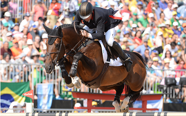Nick Skelton GBR riding Big Star in the Individual Final of the Show Jumping  Competition at the Olympic Equestrian Centre in Deodoro near Rio, Brazil on 19th August 2016