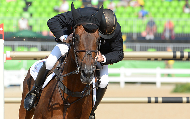Nick Skelton GBR riding Big Star in the Individual Final of the Show Jumping  Competition at the Olympic Equestrian Centre in Deodoro near Rio, Brazil on 19th August 2016