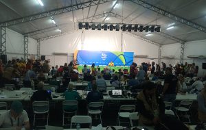 Rio 2016 communications director Mario Andrada holds a security press conference in Deodoro