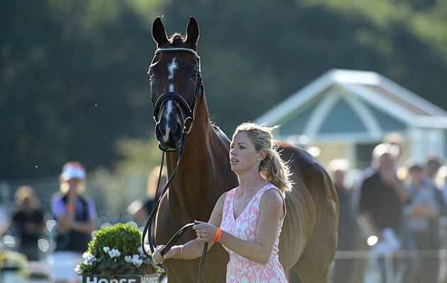 Holly Payne-Caravella (USA) riding NEVER OUTFOXED during the 1st Vet Check at The Land Rover Burghley Horse Trials near Stamford in Lincolnshire UK on 31st August 2016