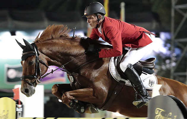 Ludger Beerbaum of Germany riding Casello in The Furusiyya FEI Nations Cup™ Jumping Final 2016 Barcelona, 24 September 2016. Photo Jim Hollander/FEI