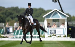 Ben Way riding GALLEY LIGHT during the dressage phase of The Land Rover Burghley Horse Trials near Stamford in Lincolnshire UK on 1st September 2016