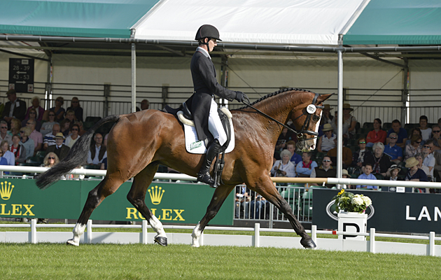 Paul Sims riding GLENGARNOCK during the dressage phase of The Land Rover Burghley Horse Trials near Stamford in Lincolnshire UK on 1st September 2016