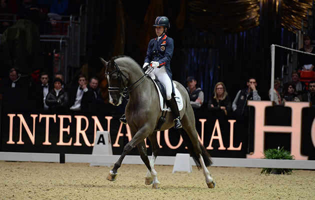 Charlotte Dujardin (GBR) riding Valegro during Dressage Grand Prix at The London International Horse Show at Olympia in London, UK on 16 December 2014