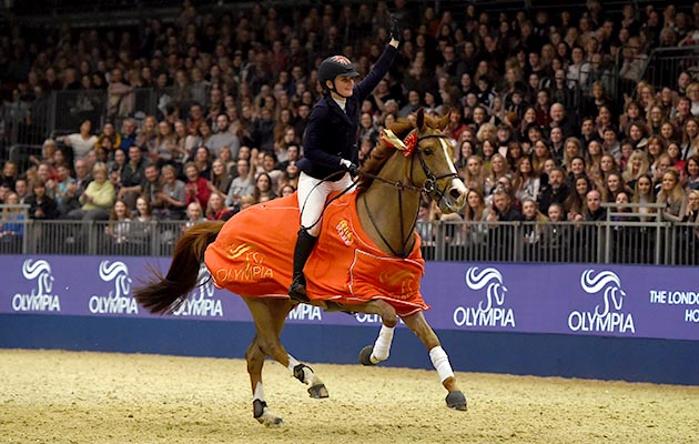 Jodie Hall McAteer riding Tixylix, winner of The Mince Pie Stakes at the Olympia International Horse Show at Olympia, London, UK; on 19 th December 2016