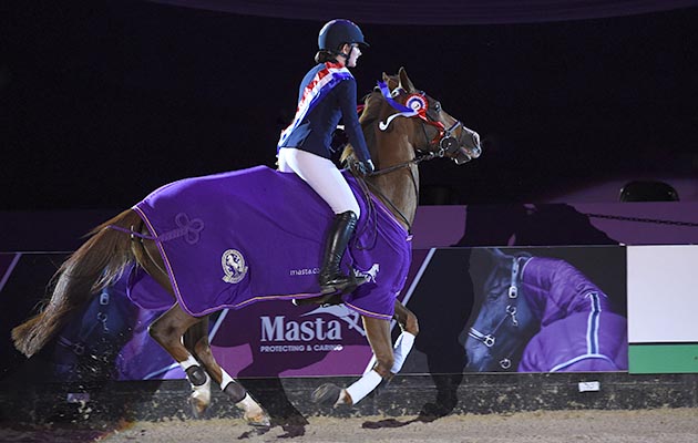 Jodie Hall-mcateer riding TIXYLIX owned by Sarah Mendoza, Winner of the Leading Pony Show Jumper of the Year during HOYS in the NEC in Warwickshire in the UK on 6th October 2016