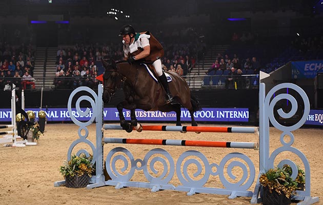Ellie Burrell Squibb and William Funnell during of Class 13 (Mini Major) at the Equestrian.com Liverpool International Horse Show at Echo Arena, Liverpool, UK; on 1st January December 2016