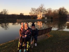 In Henley with my friends Briony and Katie
