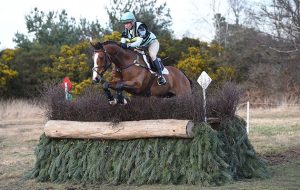 Coral Keen riding HIGHMEAD PROPOSITION in Section G Int at Tweseldown (1) at Tweseldown Racecourse near Fleet in Hampshire UK on 9th March 2017