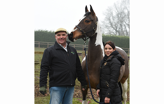 Martin Wood and Michaela Wood with Palmira (Mira) at Hill Top Farm in the village of Birstwith near Harrogate in North Yorkshire in the UK; on 27th January 2017
