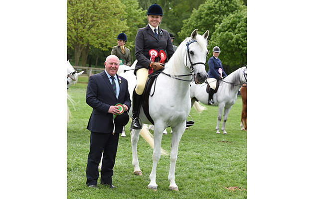 Claire Doxey riding OAS PLASHAAL, during Pure Bred Ridden Arab at the Royal Windsor Horse Show in the private grounds of Windsor Castle in Windsor in Berkshire in the UK between 10th-14th May 2017