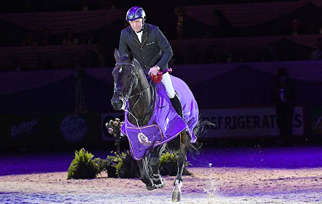 ARGENTO ridden by John Whitaker in Class 13 during the Horse of the Year Show at the NEC near Birmingham, UK between 4th - 8th October 2017