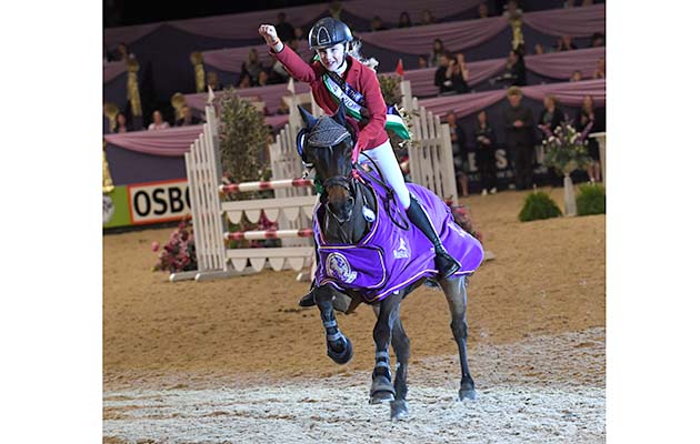 SONAS BARNEY owned by graham heath ridden or exhibited by Madison Heath in the 138cm Championship during The Horse of the Year Show at the NEC near Birmingham, UK between 4th - 8th October 2017