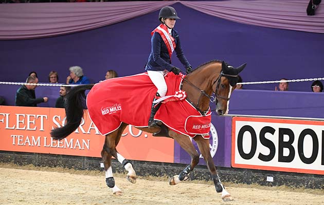 HC CORNET owned by Sandra Pavitt ridden or exhibited by Nicole Pavitt in the Senior Newcomers Championship during the Horse of the Year Show at the NEC near Birmingham, UK between 4th - 8th October 2017