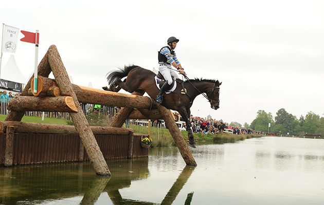 Shane Rose (AUS) riding Shanghai Joe, during the Cross Country phase of the Badminton Horse Trials at Badminton House in the Village of Badminton in South Gloucestershire in the UK on the 6th May 2017
