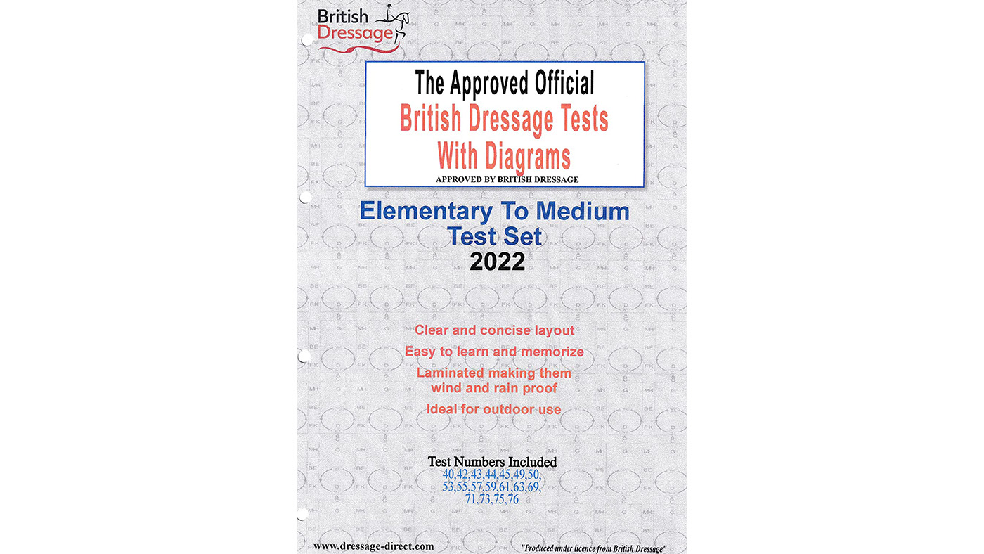 Dressage Direct Official laminated BD tests with diagrams