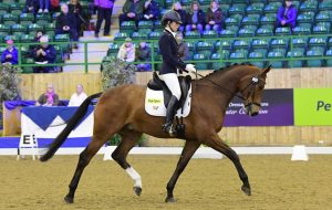 Dresage rider Jo Barry riding Goofy La Perle