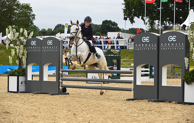 Trevor Breen and Jack Hewitt during the invitational Mini Major Relay during the Equerry Bolesworth International Horse Show  at Bolesworth Castle near Chester in Cheshire in the UK on 17th June 2018