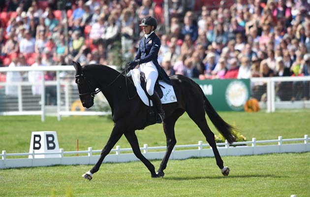 Emily King riding Brookleigh GBR during the Dressage phase of The Mitsubishi Motors Badminton Horse Trials at Badminton in Gloucestershire, UK on 4th May 2016